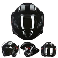 the new flip up motorcycle helmet can be converted to retro chrome blue helmet dual lens modular full facehelmets casco moto