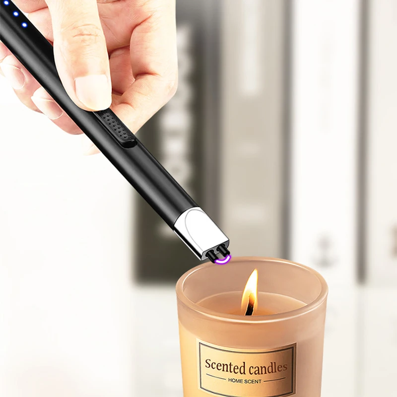 Электронная зажигалка для свечей ветрозащитная импульсная дуга USB-заряжаемая