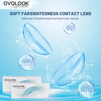OVOLOOK-2pcs pair Prescription Lenses Contact Lenses with Diopter for Eyes Correction With Degree with Free Lens Containers 14MM