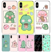 cute little dinosaur baby silicon call phone case for apple iphone 11 13 pro max 12 mini 7 plus 6 x xr xs 8 6s se 5s cover coq