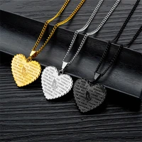 stainless steel bible applause heart pendant necklace religious jewelry christian prayer scripture chain necklace for women