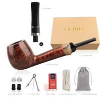 %e2%96%82%ce%be smoker briar pipes with extra free replace stem tobacco pipes real handmade with free smoking tools fit 9mm filter freeshipp