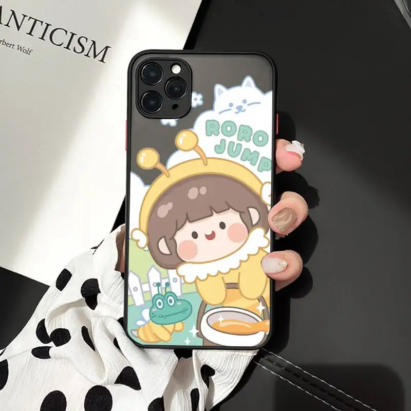

Cute anime girl snacks Phone Case matte transparent For iphone 7 8 11 12 plus mini x xs xr pro max cover
