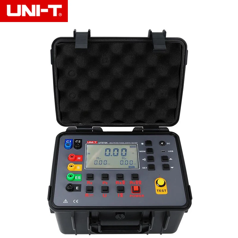 UNI-T UT575A двойной зажим Сопротивление заземления тестер большой экран подсветка дисплей для измерения любого сопротивления заземления