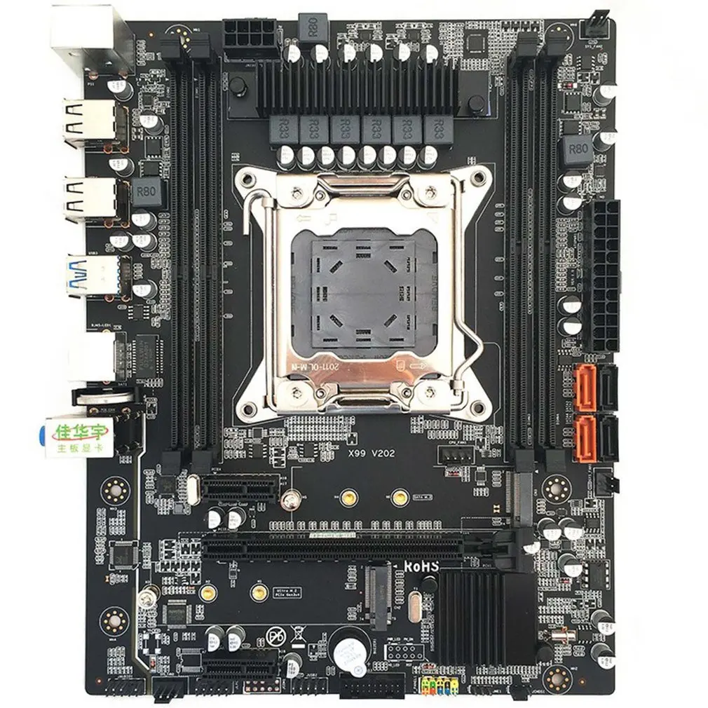 

Материнская плата X99 для компьютера, разъем для памяти DDR4, стандартный штырь, поддерживает процессор E5 Dual M.2, небольшая плата V3 V4 M, материнска...