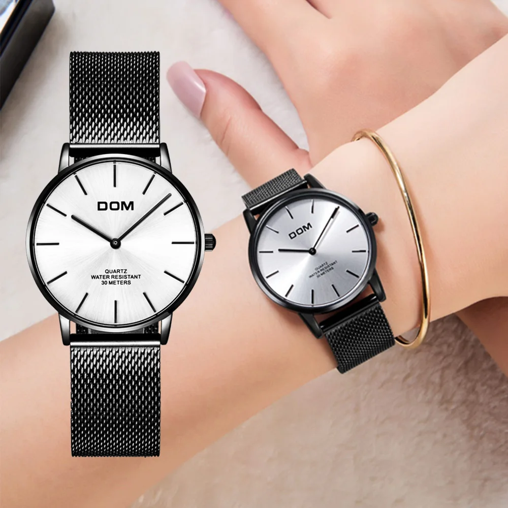 Часы DOM женские модные водонепроницаемые стальные с браслетом | Наручные часы