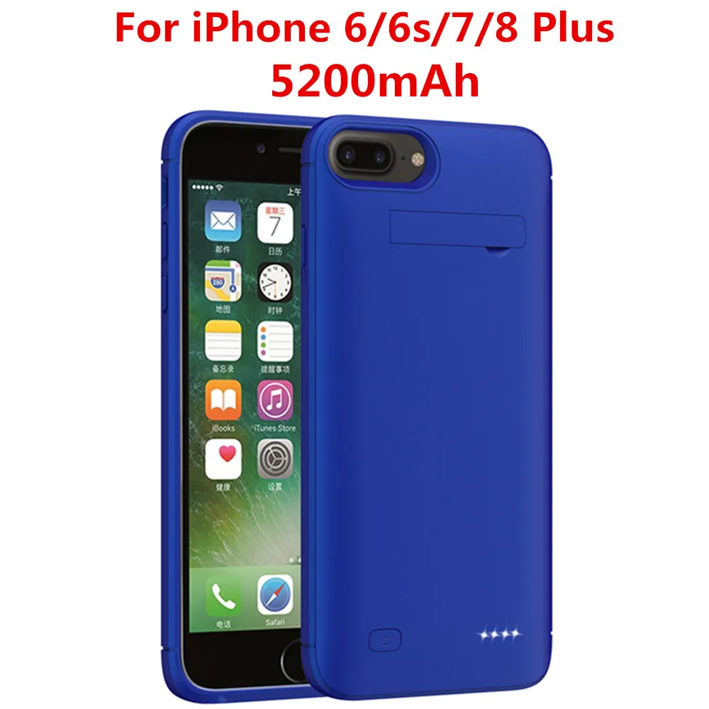 Blue for 6 7 8 Plus NTSPACE ультра тонкая батарея зарядное устройство чехол для iPhone 7 8 6 6s Plus зарядный чехол блок питания для iPhone 8 7 6 6s батарея Чехол - Цвет: Blue for 6 7 8 Plus