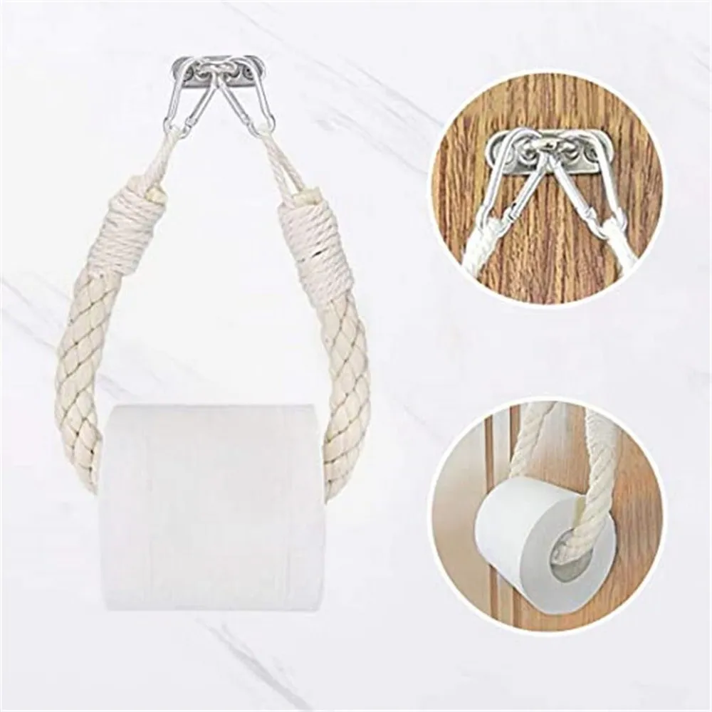 

Vintage Towel Hanging Rope Toilet Paper Holder Bathroom Toilet Paper Holder Storage Rack Home Hotel Decoration Supplies