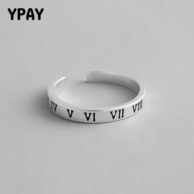 

Оригинальные открытые серебряные кольца YPAY для женщин, корейские старые винтажные кольца с римскими цифрами, ювелирные украшения YMR754
