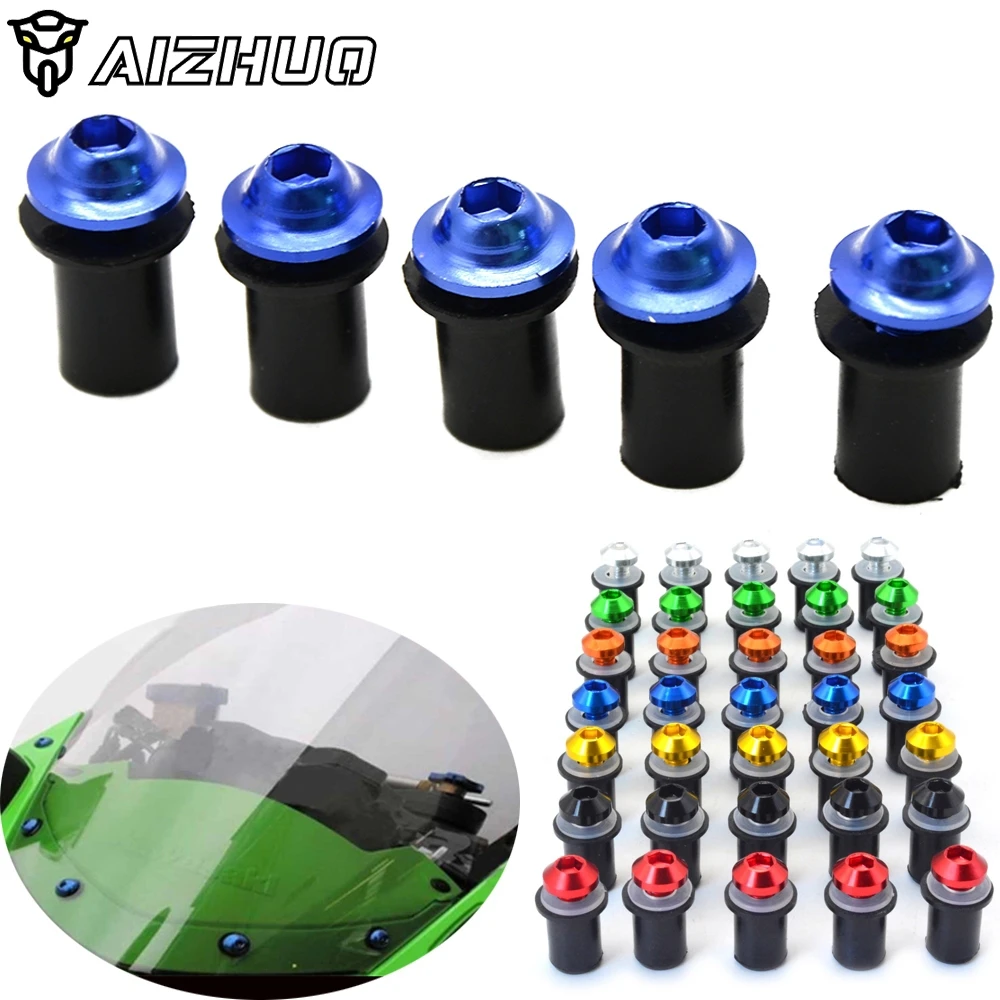 

6mm Universal Windscreen Windshield Bolts Screw For Kawasaki VULCAN S 650 cc Tourer ZZR600 W800 ZZR ZX10R ZX7R ZXR 400 H2 636