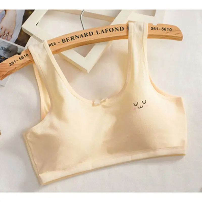 

Young Girls Cotton Bra Kids Sport Wireless Small Training Puberty Underwear Crop Tops Racer Back 8-15Years 97BE