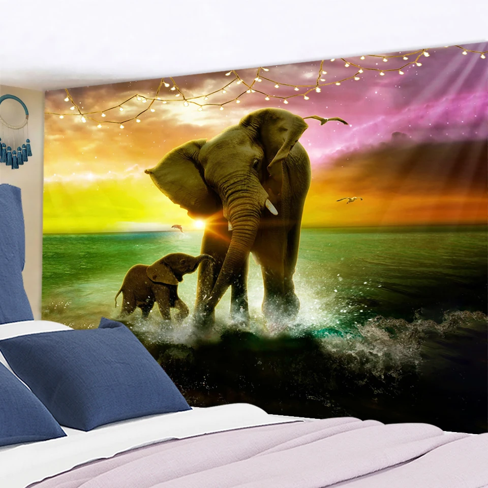 Индийская мандала гобелен Звездный пейзаж настенный подвесной Богемный