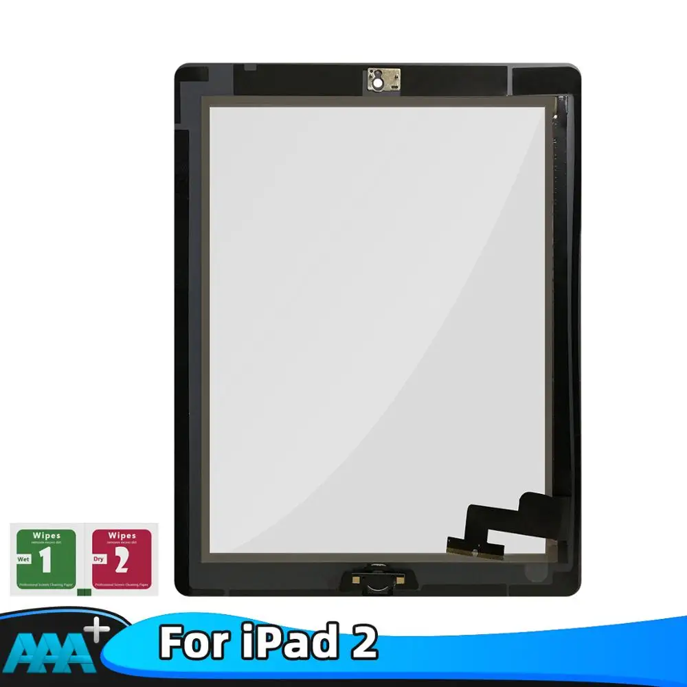 NEW For iPad 2 Touch Screen Glass Digitizer Replacement Parts+ Home Button Assembly for A1395 A1396 A1397 Free Shipping