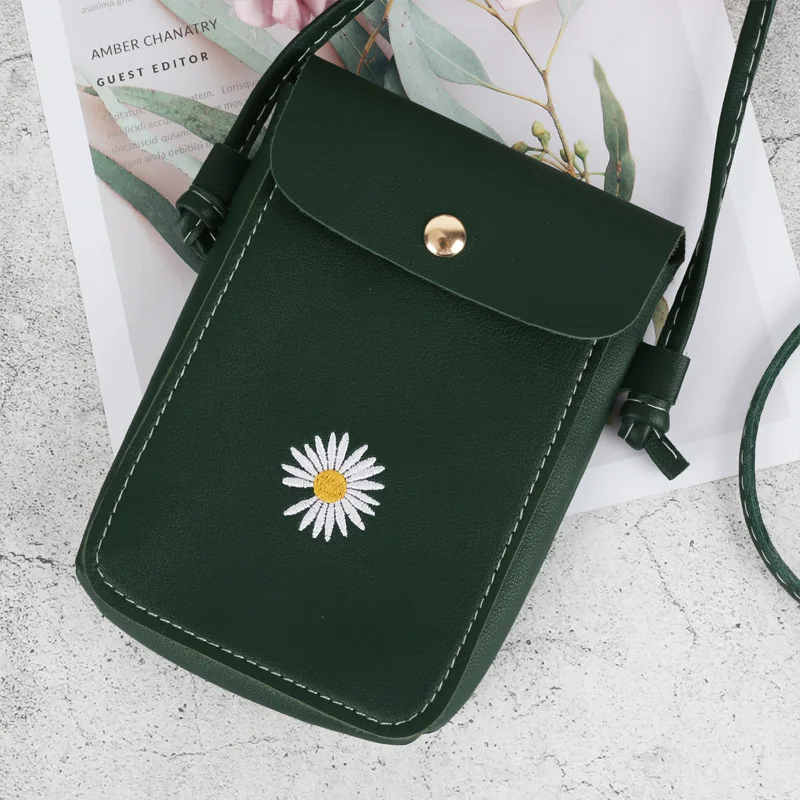 Маленькая Маргаритка искусственная кожа дневные сумки сумка для сотового