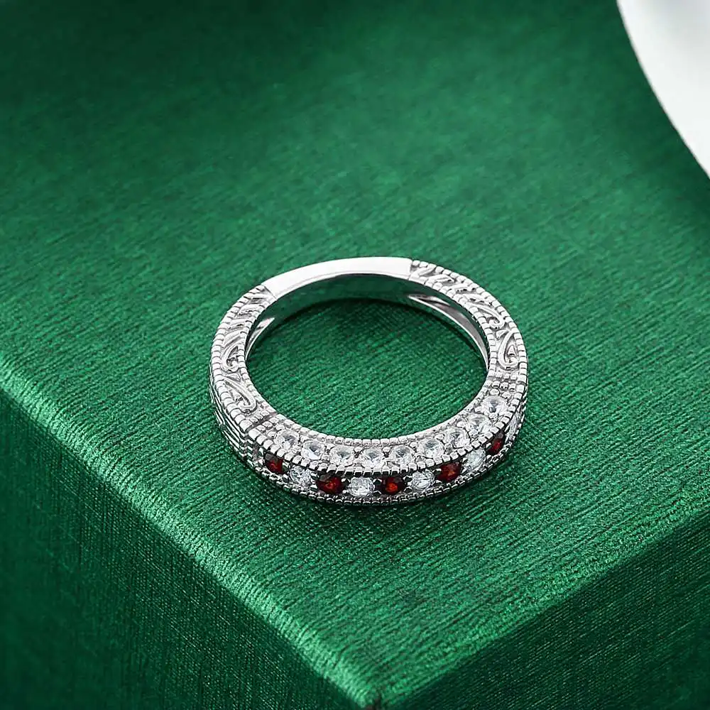 1 00 карат натуральный гранат и Белый сапфир 925 пробы серебро винтажное