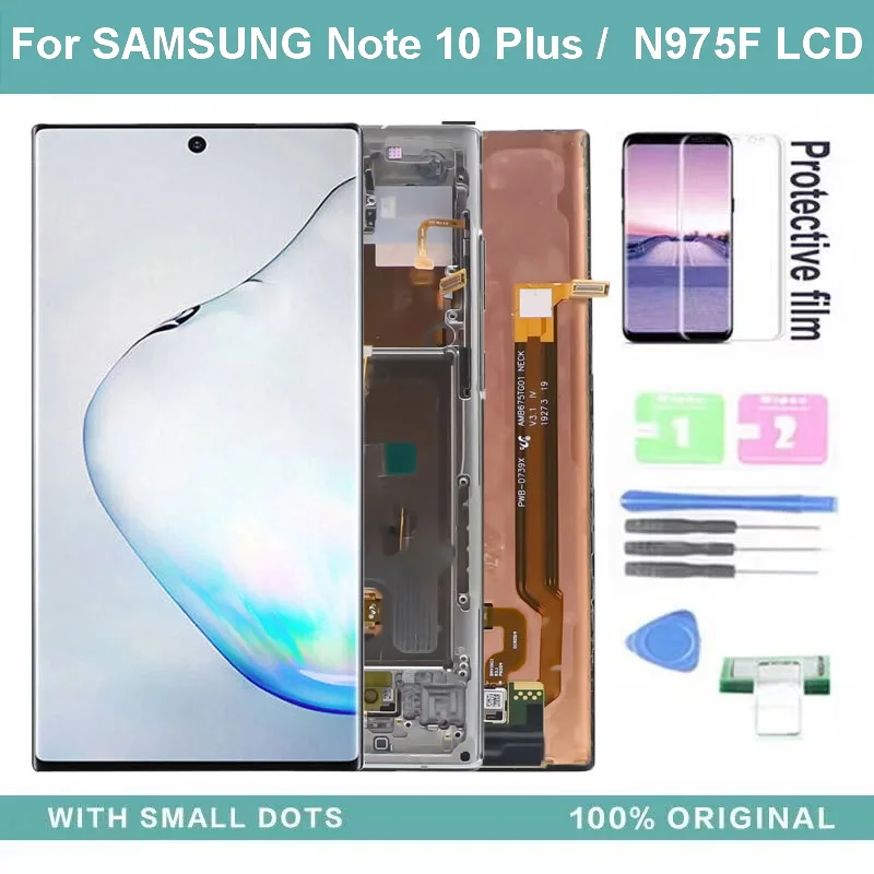 Pantalla LCD 100% Original para Samsung Galaxy Note 10 Plus, digitalizador de pantalla t&aacute;ctil para N975, N975F, N9750, Note10 + con puntos-0