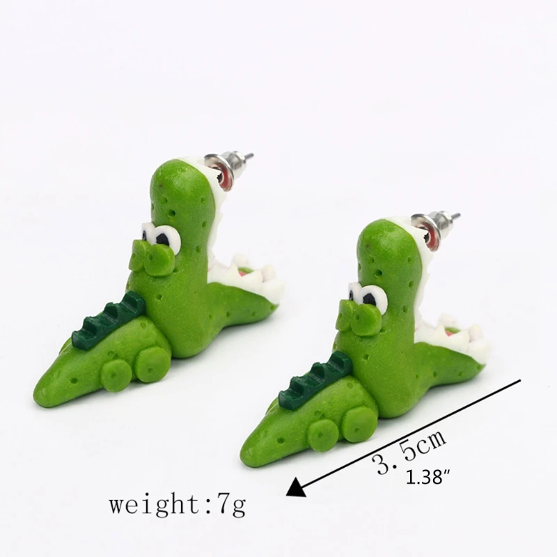 

Biting Piranha Earrings Cartoon Cute Soft Pottery Animal Earrings Bite Ear Studs Earrings Party Holiday Fun Gifts