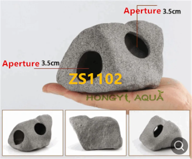 ZS1102 Аквариум для рыбы Ландшафтный глиняный горшок креветки Cixi doging Танк для разведения рыбы гнездо формы рок термометр для аквариума - Color: ZS1102