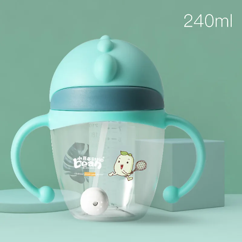 Детская бутылочка для кормления кружка воды с соломенной ручкой PP обучения