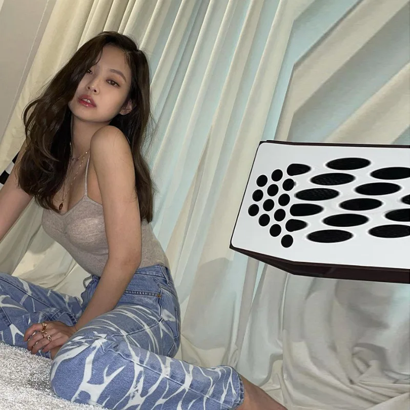 

Cow Striped Print Jeans Women High Waist Denim Straight Pants Korean Fashion Indie Style Milk Print All-Match Casual Trousers