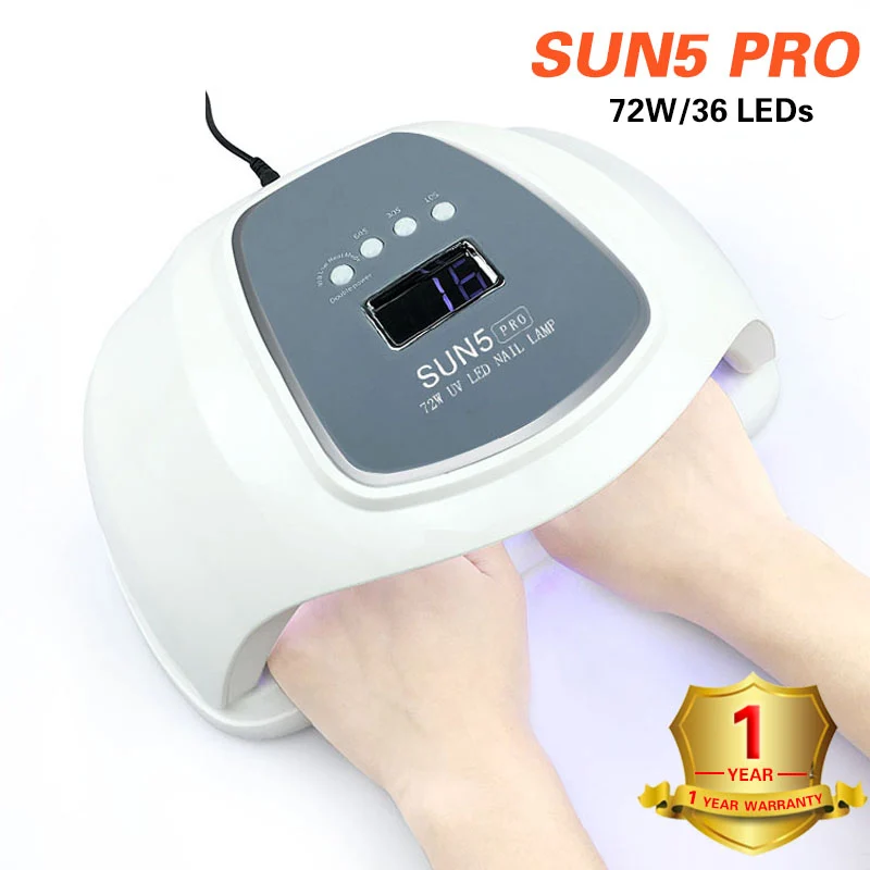 sun 5pro-gray Горячая УФ лампа Сушилка для ногтей Светодиодный УФ лампа 72 Вт SUNUV лампа для маникюра ЖК-дисплей сушка все Гель-лак для ногтей инструменты для дизайна ногтей - Цвет: sun 5pro-gray