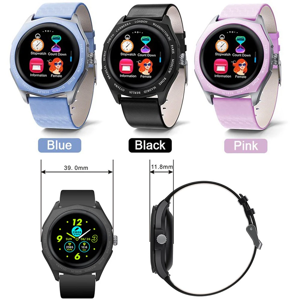 Умные часы V18 для женщин и девушек ремешок измерения пульса артериального