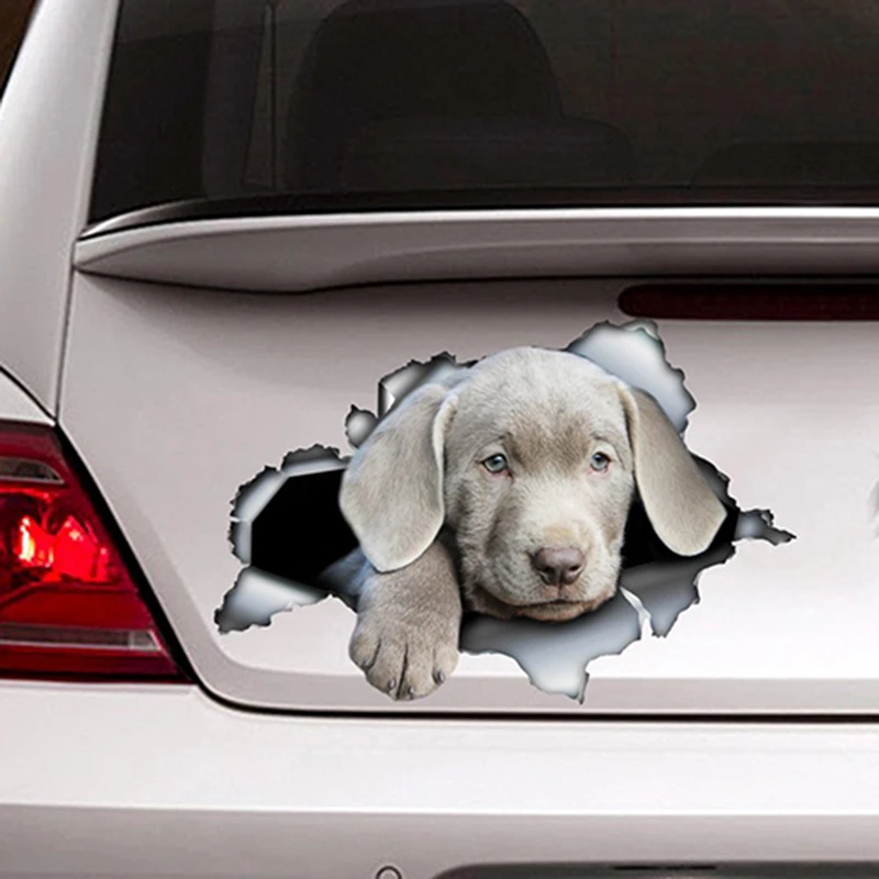 

13cm X 9cm Personality Silver Labrador Pet Dog Car Sticker Accessories Decal Car Window Decorative Vinyl Cover Waterproof PVC