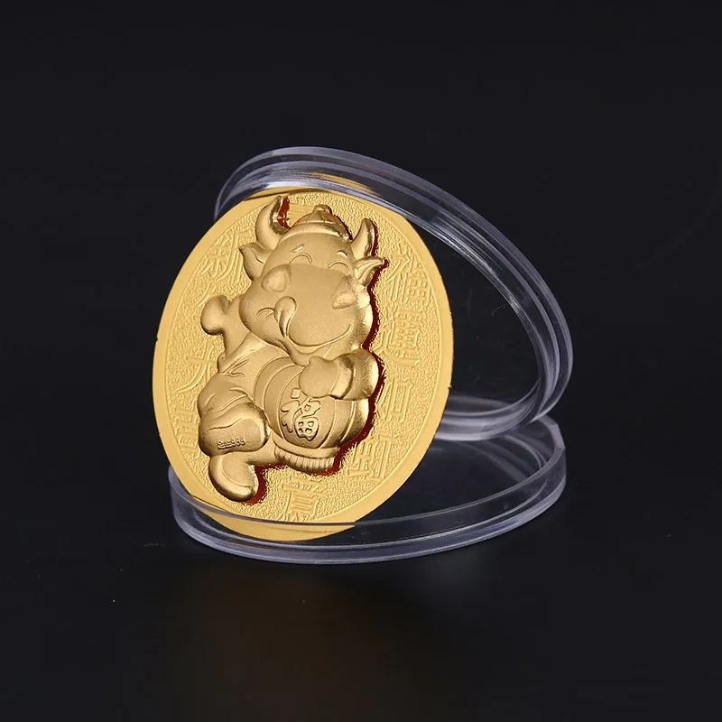

1PC 2021 Year Of The Ox Commemorative Coin Lucky China Souvenir Collectible Coin