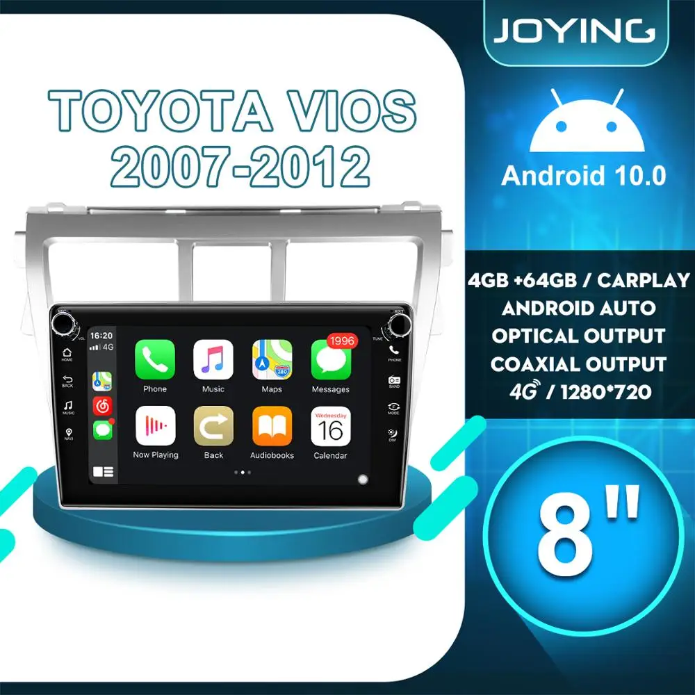 

Android 10 Car Radio Stereo Auto 8 Inch Multimedia Head Unit For Toyota Vios 2007 2012 Support Carplay DVR OBD2 Rear View Camera