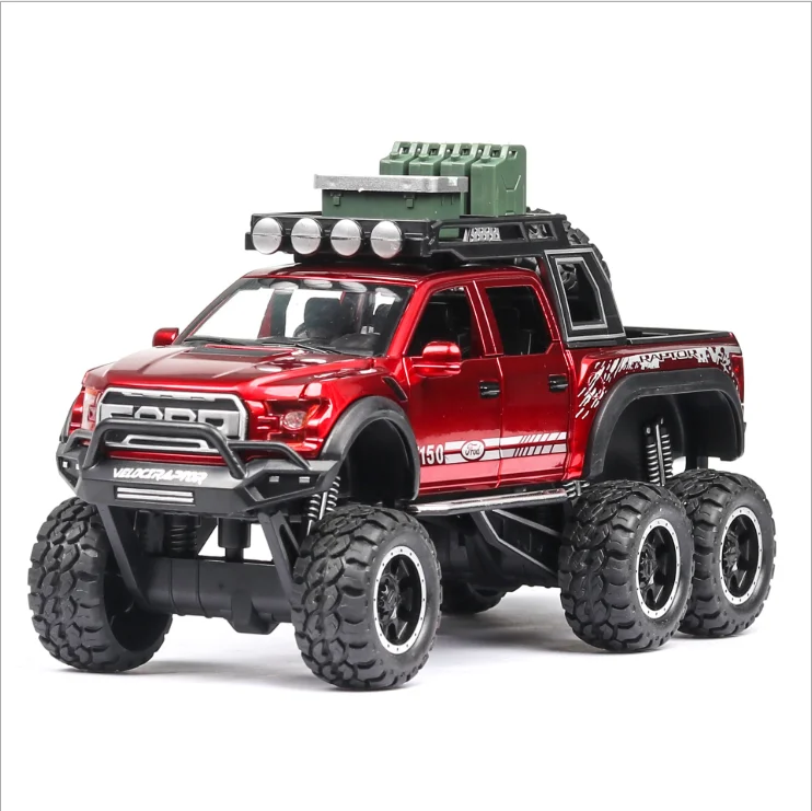 

1: 32 Simulation Ford Raptor F150 With Acousto-optic Return Force Children's Toy Car Model Boy's Birthday New Year Gift Red