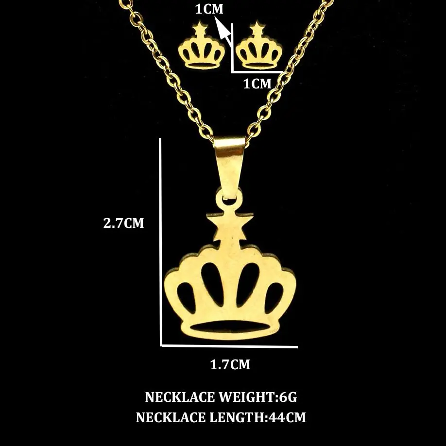 Fengnee класса люкс из нержавеющей стали набор украшений для женщин золотой кулон