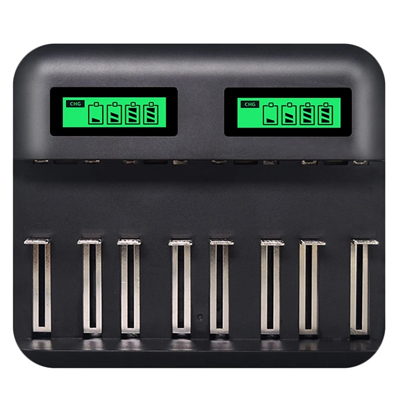 Зарядное устройство для аккумуляторов Aa Aaa Sc C D 8 слотов ЖК-дисплей Usb 1 2 В Ni-MH