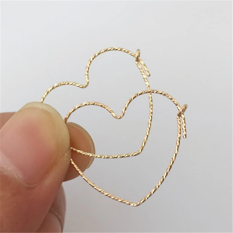 

14K Gold Filled Heart Shaped Hoop Earrings Gold Jewelry Gold Hoop Earrings Brincos Pendientes Oorbellen Boho Women Earrings