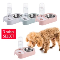 lovely and beautiful appearance pet multi function bowl automatic feeder rugged pp stainless steel material dog supplies