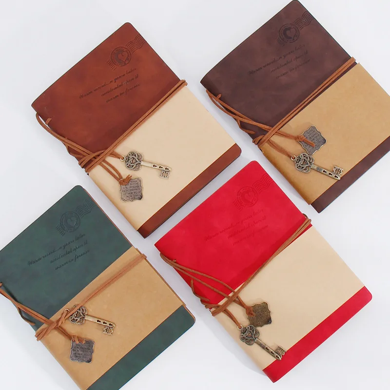 

A5 A6 PU Leather Retro Journal Simple Office Home Book Travel Thick Notebook Personal Handmade Diary Student Teacher Gift