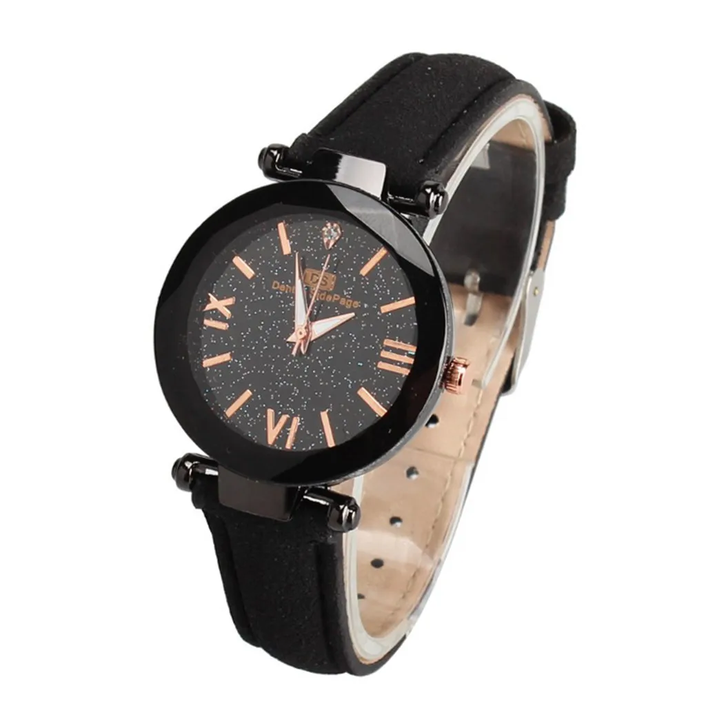 Роскошные женские часы с циферблатом звездного неба модные кварцевые наручные