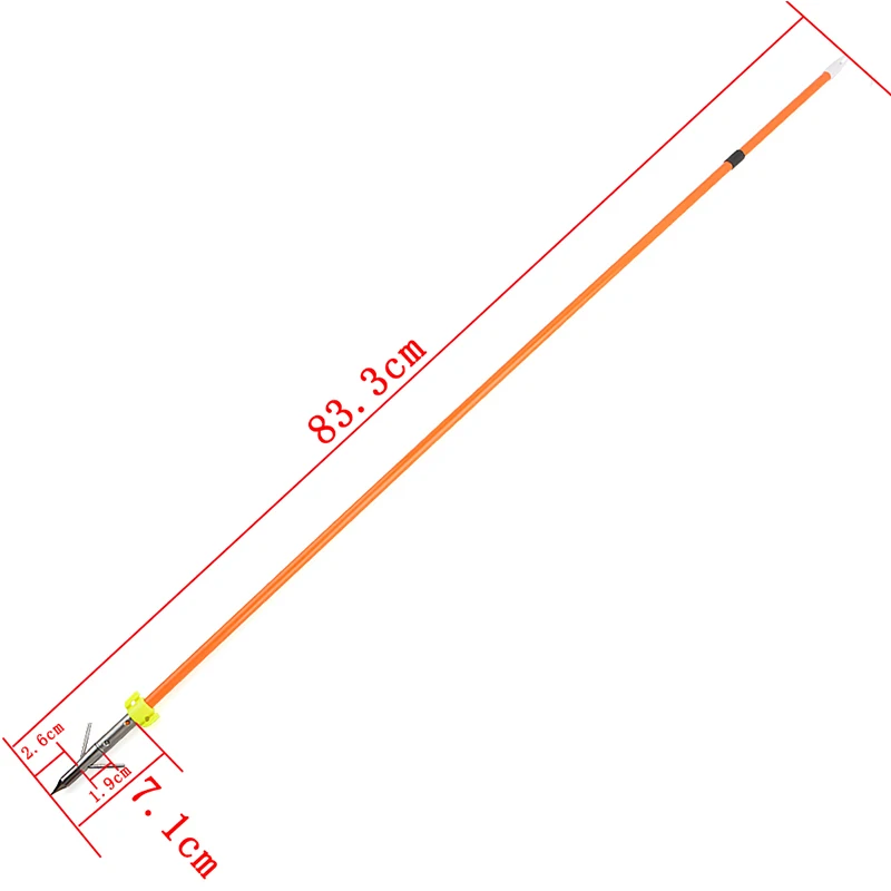 

3Pcs Bowfishing Arrows Darts OD 8mm Fiberglass Arrows Yellow Bowfishing Safety Slide for Archery Hunting Shooting Accessories