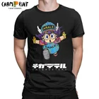 Мужские Винтажные футболки Arale Foil Dr Slump с рисунком манги, футболки с коротким рукавом и круглым вырезом, футболки из 100% хлопка