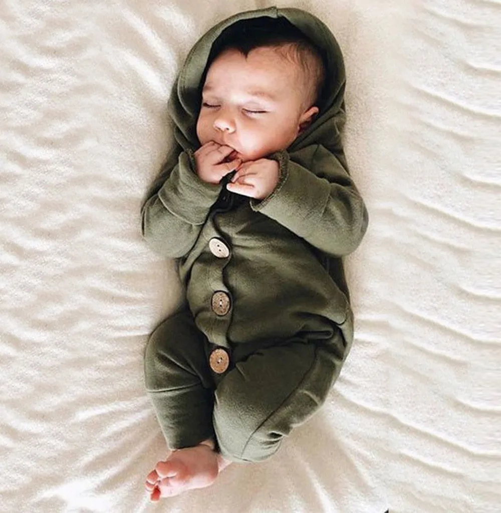 Комбинезон с капюшоном и длинными рукавами для маленьких девочек мальчиков