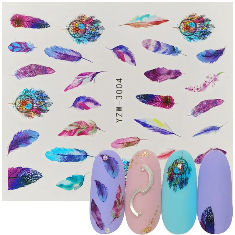 1pcs Nail Art Water Decals Butterfly Flower Blue Designs for Women Full Cover Sticker Decor Watermark Slider Summer Tips | Красота и