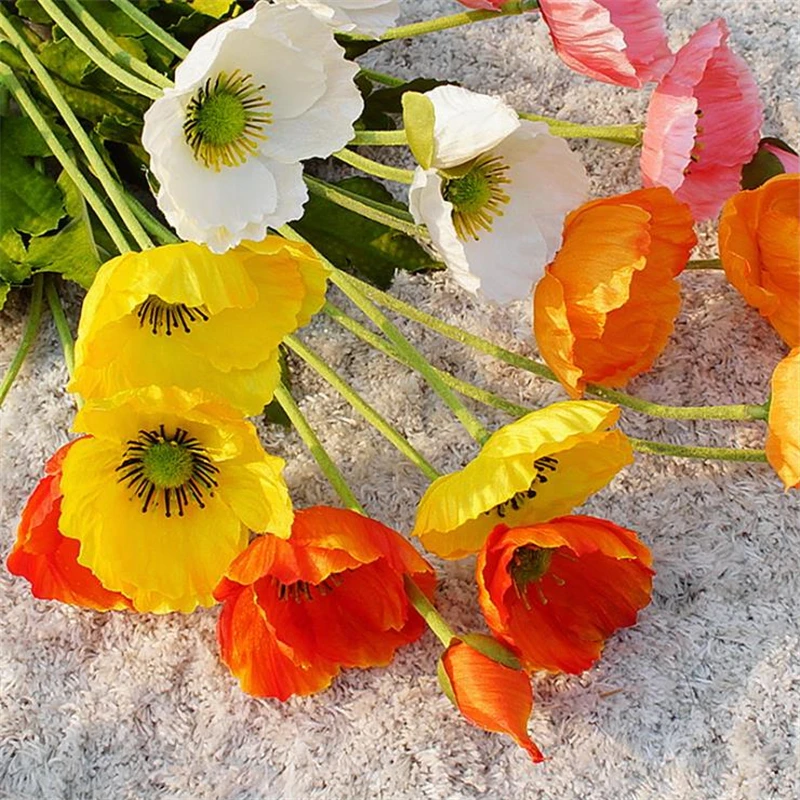 1 шт. Маковый цветок Шелковый искусственный украшение для дома сделай сам