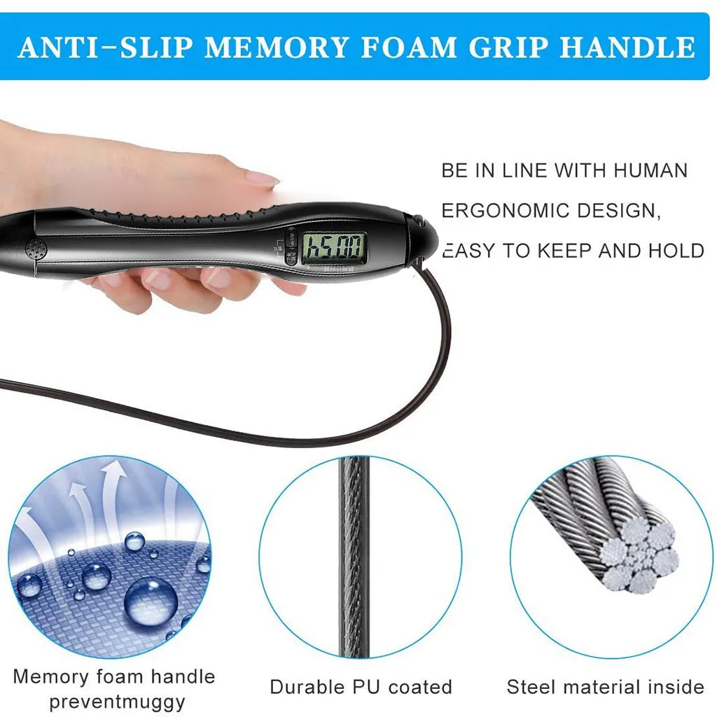 Цифровая скакалка для подсчета калорий фитнес Спортивные веревки тренировка