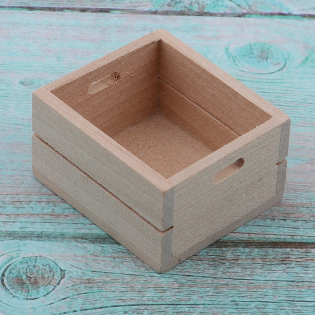 1/12 Dollhouse Miniature Sturdy Fruit Storage Box Cube Kitchen Appliance