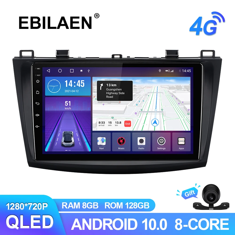 Автомагнитола EBILAEN для Mazda 3 2009-2013 хэтчбек Android 10 0 GPS-навигация |