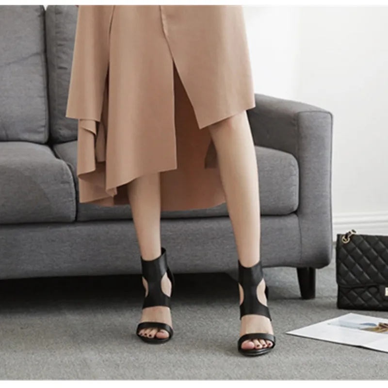 Женские босоножки с открытым носком босоножки-гладиаторы на высоком каблуке в