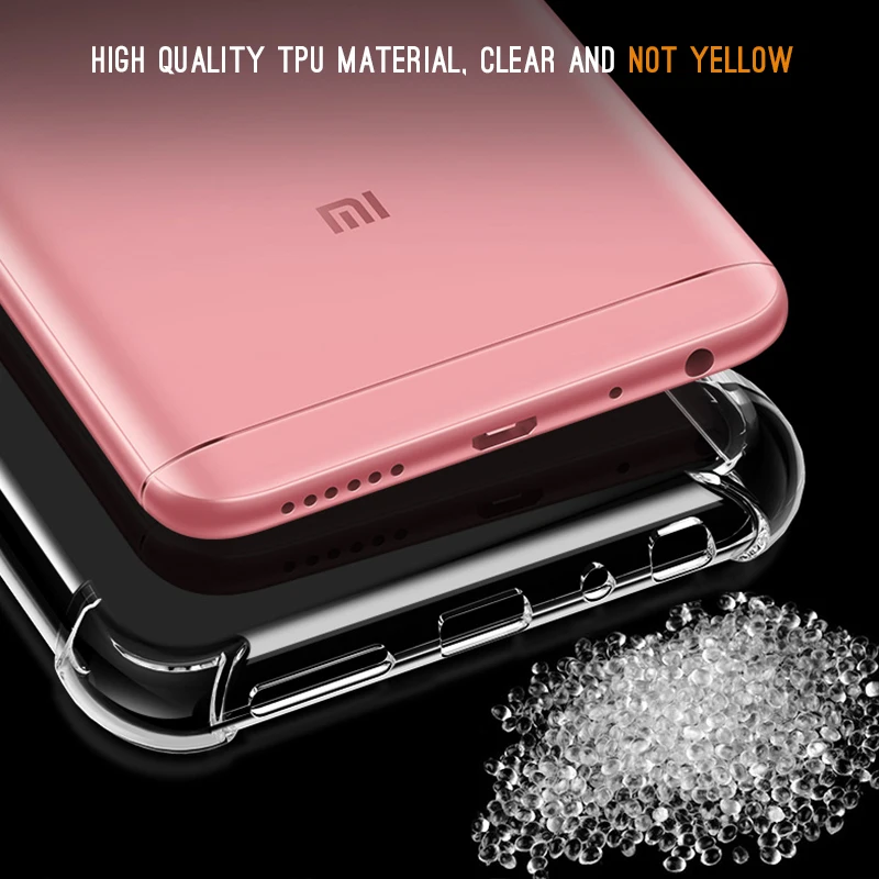 Кристальная мягкая подушка безопасности ТПУ чехол для Xiaomi Redmi Note 7 5 6 Pro прозрачный