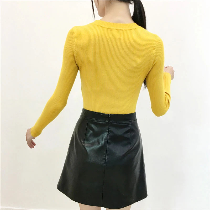 Свитер женский хлопковый с круглым вырезом Осень-зима 2021 | Женская одежда