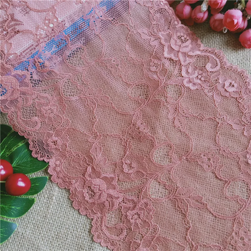 

Width 23cm Color Soft Elastic Lace Trim Fabric Accessories Wide Fittings DIY Dress Hemline Extension Decoration