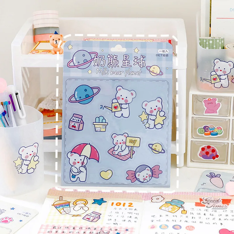 Японские милые наклейки для учетных записей декоративный узор мультяшная Бумага
