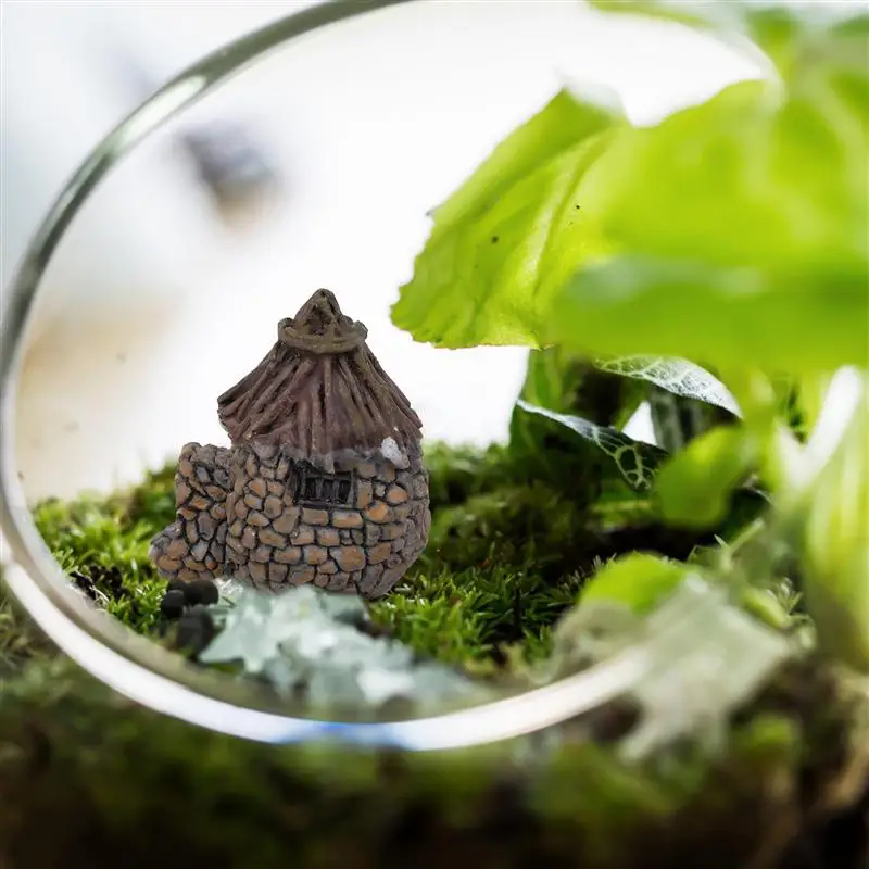 

8pcs Resin Villa Adornment Practical Creative Portable Durable Useful Mini House Craft Mini House Ornament